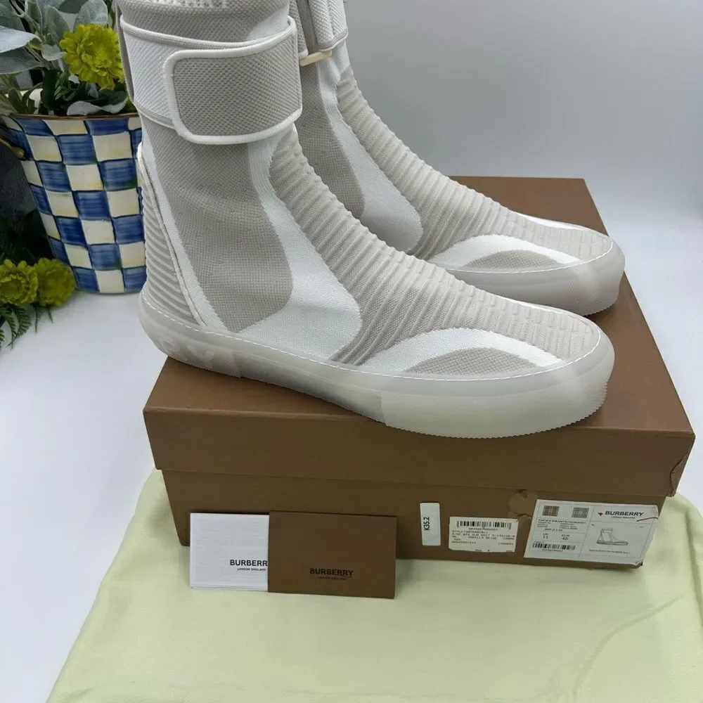 Men’s Burberry knitted sub high top sock, sneakers size 45